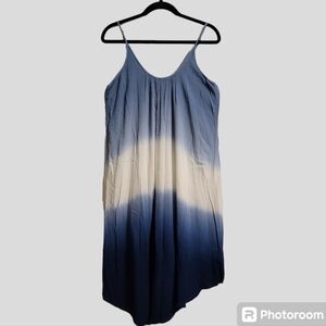 Knox Rose Swing Tank Dress Women's Medium Blue Gauzy Spaghetti Straps Sundress